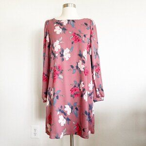 Lulus Rosalinda Long Sleeve Floral Chiffon Shift Dress